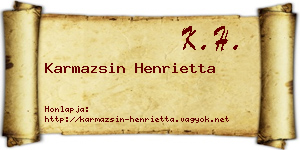 Karmazsin Henrietta névjegykártya