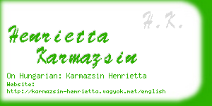 henrietta karmazsin business card